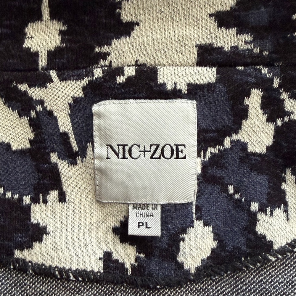 NIC+ZOE Mosaic Mix Blazer | Petite Large | Knit, Chic Career Jacket - Picture 3 of 5
